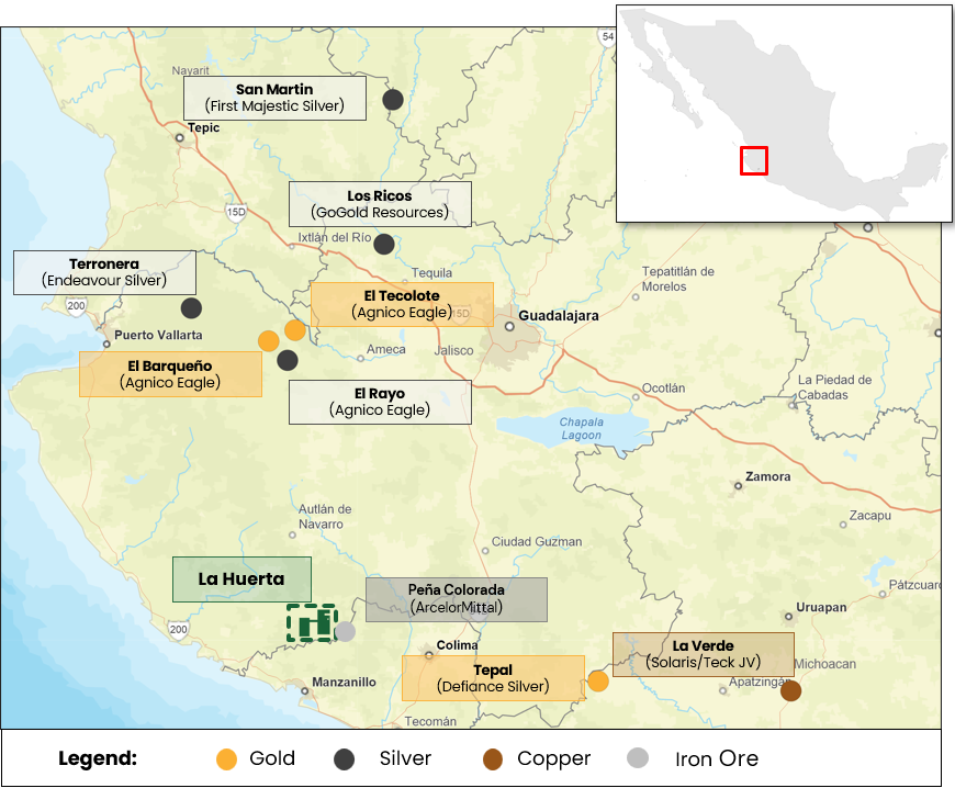 Figure 1: Map of La Huerta and surrounding region